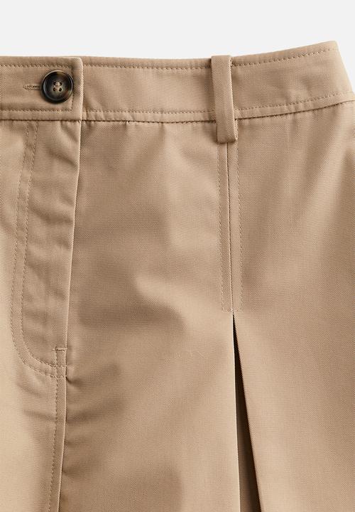 H&M - Pleated twill skirt - Beige