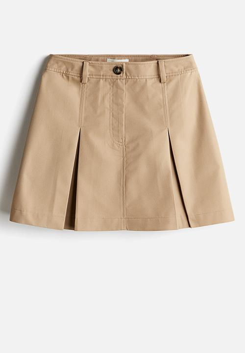 H&M - Pleated twill skirt - Beige