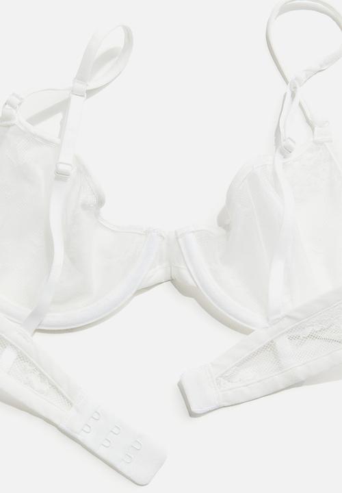 H&M - Non-padded underwired lace bra - white