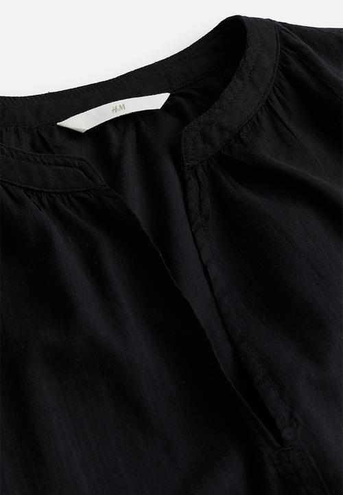 H&M - Cap-sleeved blouse - black