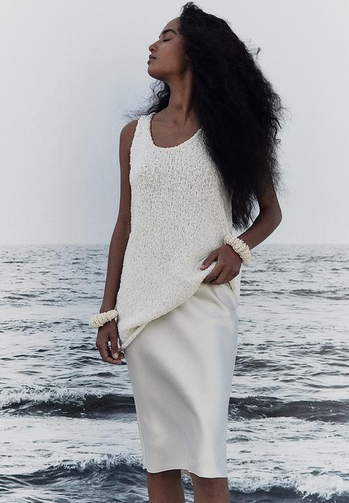 H&M - Knee-length skirt - cream