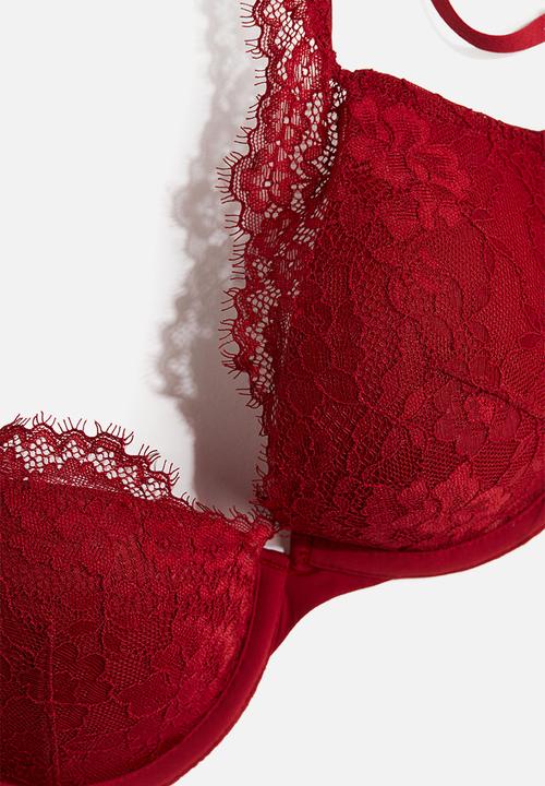 H&M - Lace super push-up bra - Red