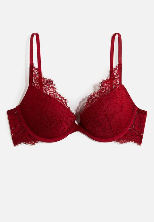 H&M - Lace super push-up bra - Red