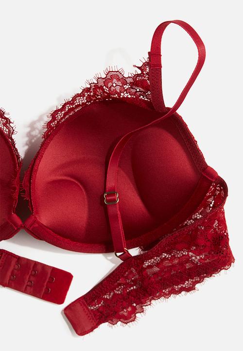 H&M - Lace super push-up bra - Red