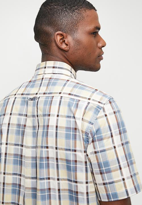 POLO - Terrance Short Sleeve Bold Check Shirt - Stone