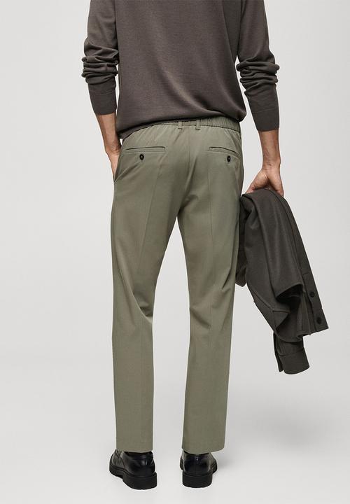 MANGO - Trousers bologna - light pastel green