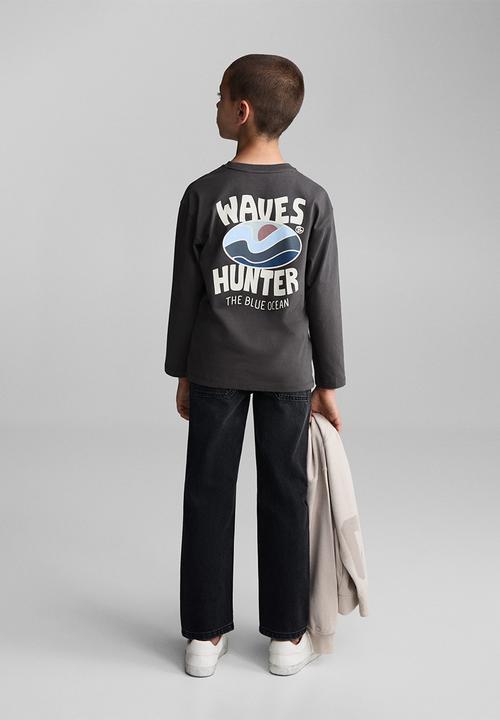 MANGO - T-shirt hunter - charcoal