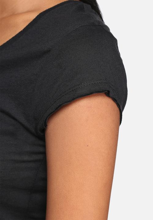 GUESS - Rhinestones pearl V-neck tee