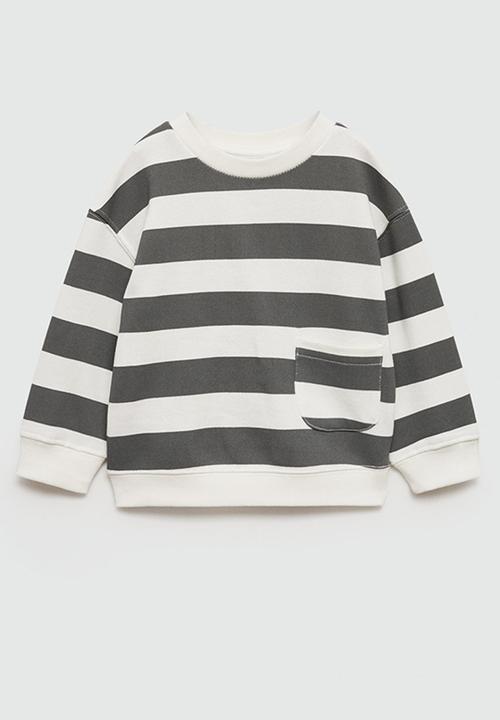 MANGO - Sweatshirt stripeb7 - charcoal