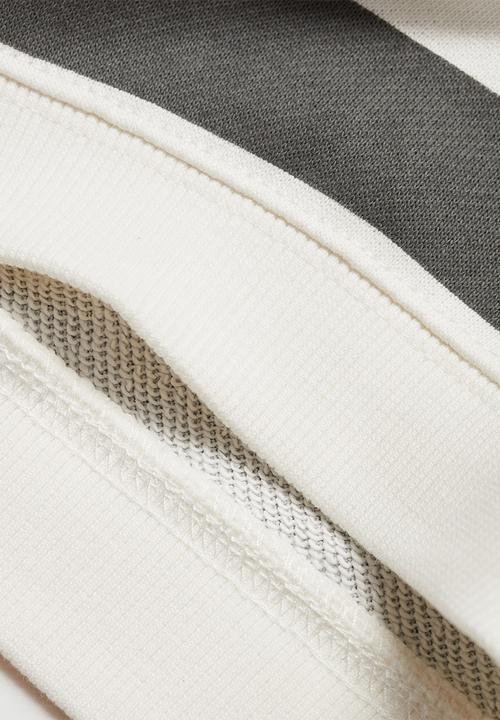 MANGO - Sweatshirt stripeb7 - charcoal