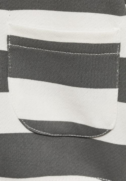 MANGO - Sweatshirt stripeb7 - charcoal