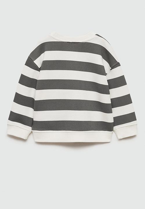 MANGO - Sweatshirt stripeb7 - charcoal