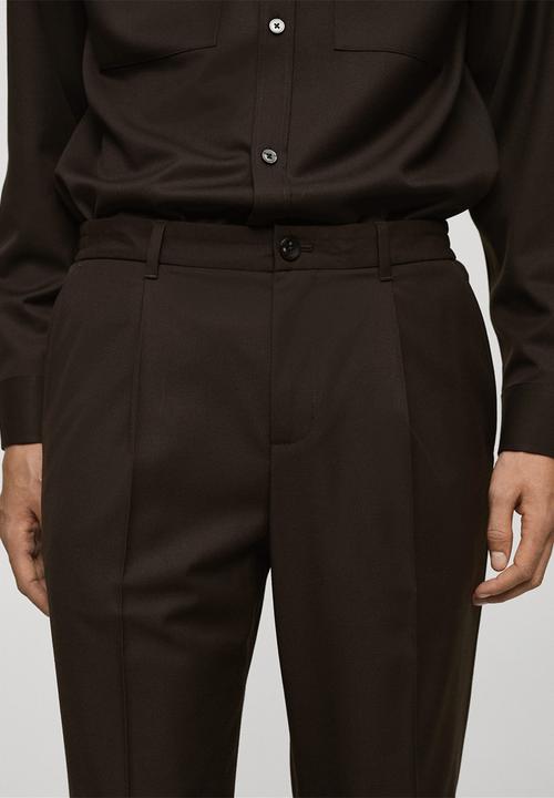 MANGO - Trousers aaron - dark brown