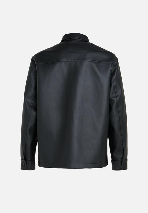 Calvin Klein - Faux leather shacket ck black