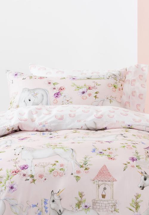 Linen House - Unicorn Blossom Duvet Cover Set - Pink