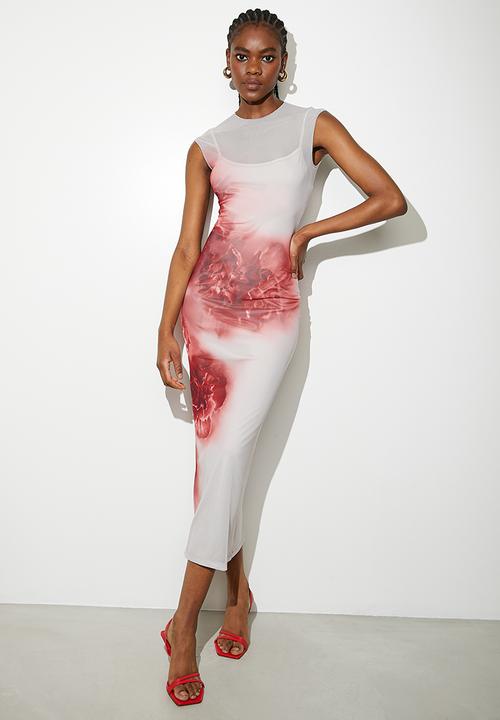 VELVET - Column mesh dress - large scale floral