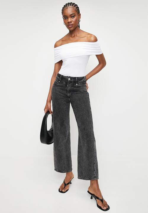 Superbalist - Roll over bardot top - white