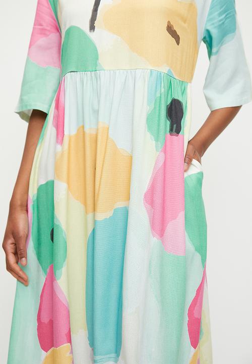 Superbalist - Linen Blend Babydoll Midi Dress - Painted People 