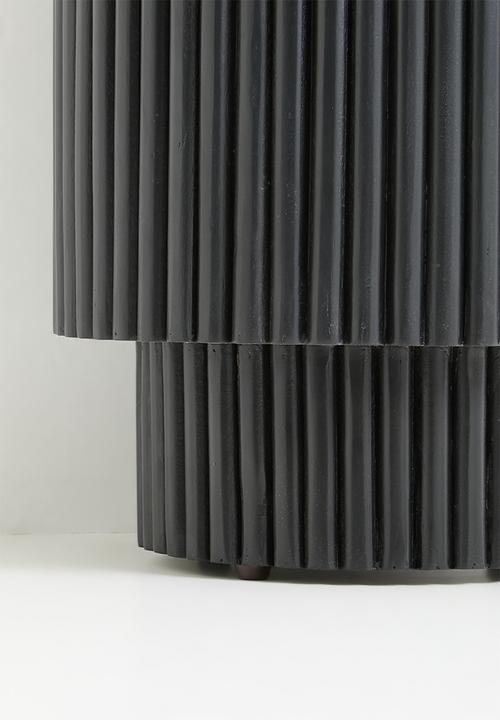 Sixth Floor - Shreya mango wood & marble side table-black