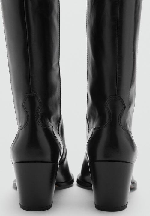 MANGO - Salsa leather boot - black