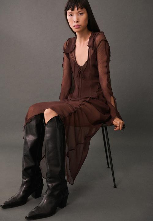 MANGO - Salsa leather boot - black