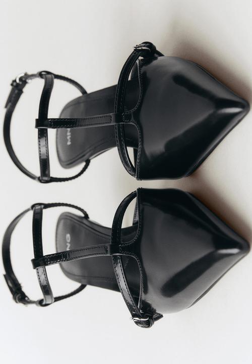 MANGO - Bebi leather heel - black