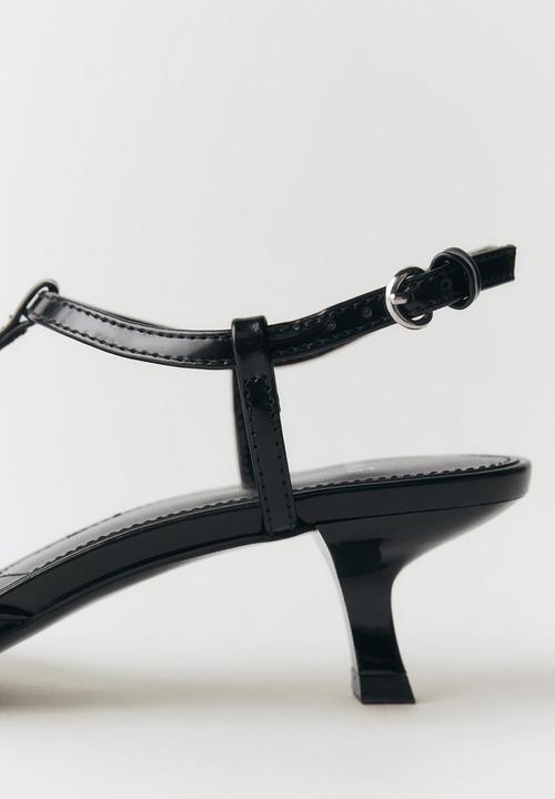 MANGO - Bebi leather heel - black