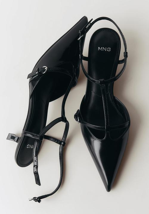 MANGO - Bebi leather heel - black