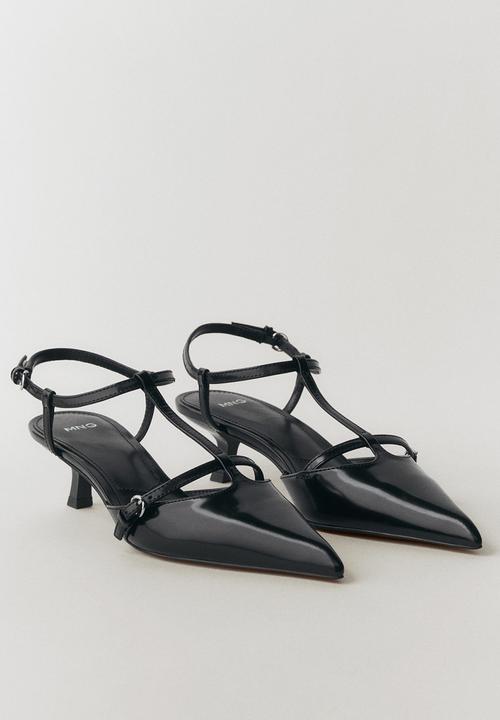 MANGO - Bebi leather heel - black