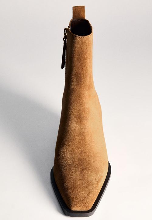 MANGO - Today leather boot - medium brown