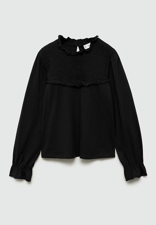 MANGO - T-shirt mixi - black
