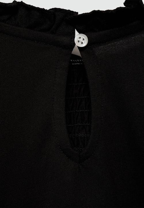 MANGO - T-shirt mixi - black