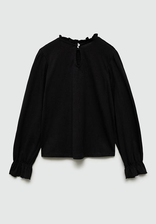 MANGO - T-shirt mixi - black