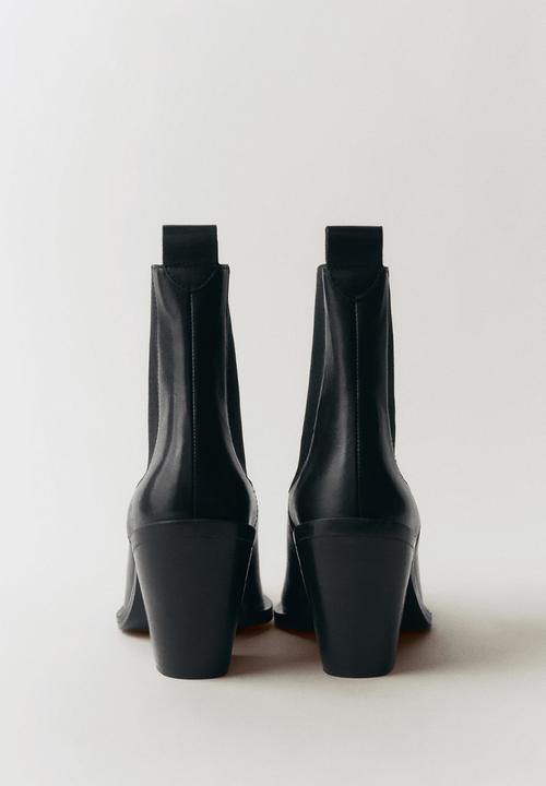 MANGO - Tex leather boot - black
