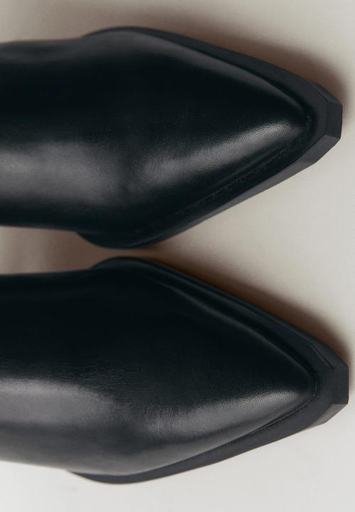 MANGO - Tex leather boot - black