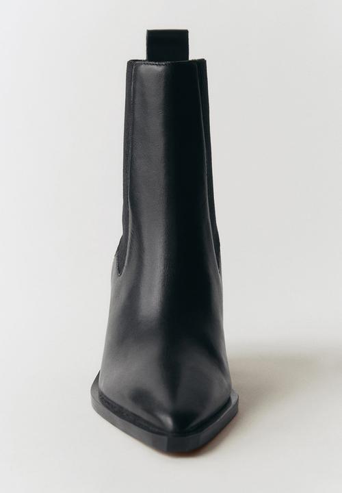 MANGO - Tex leather boot - black