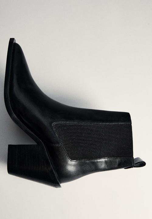 MANGO - Tex leather boot - black