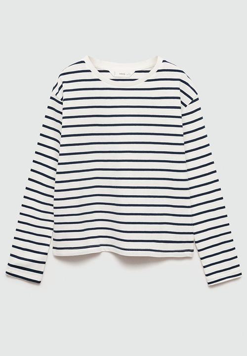 MANGO - T-shirt stripes - navy