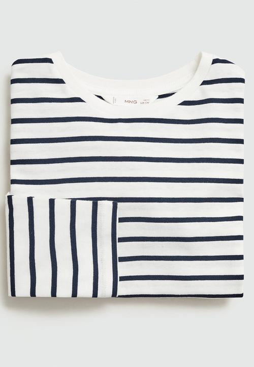 MANGO - T-shirt stripes - navy