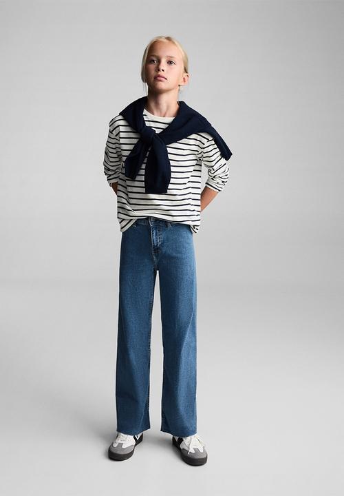 MANGO - T-shirt stripes - navy