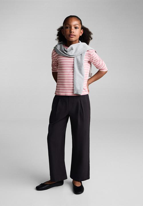 MANGO - T-shirt stripes - pink