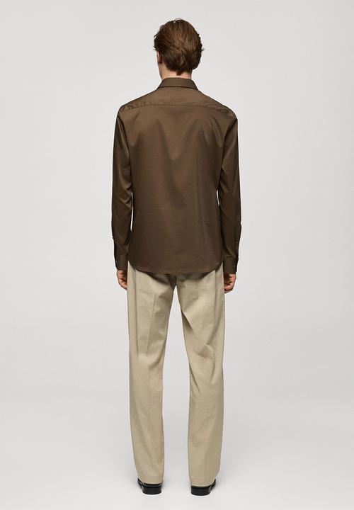 MANGO - Shirt play - brown