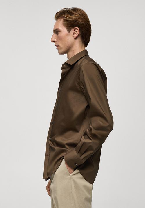 MANGO - Shirt play - brown
