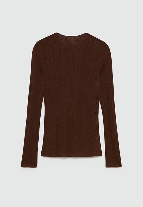 MANGO - Sweater Valle - Dark Brown