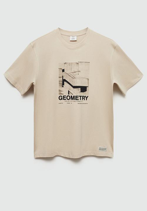 MANGO - T-shirt brutart - light beige