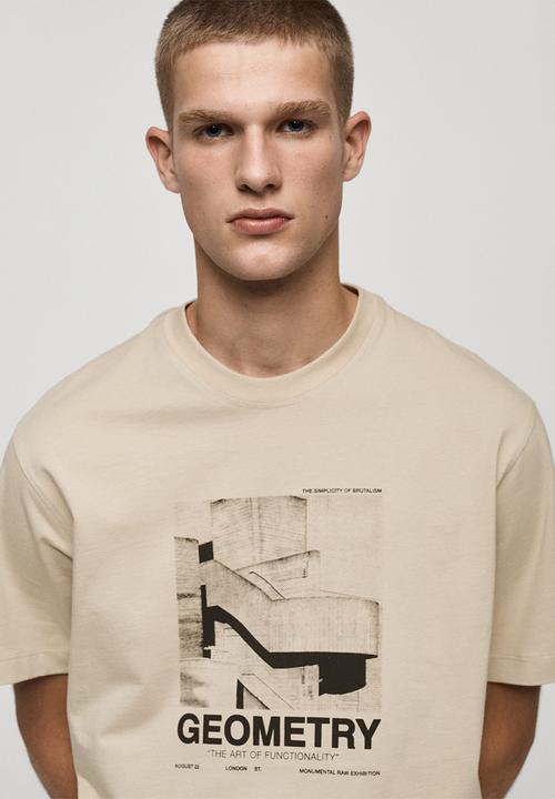 MANGO - T-shirt brutart - light beige