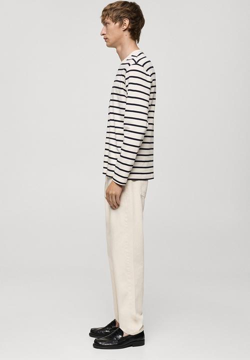 MANGO - T-SHIRT MARINIER - Light Beige