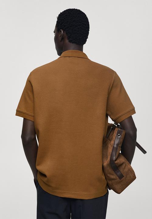 MANGO - POLO SHIRT CANU - Medium Brown