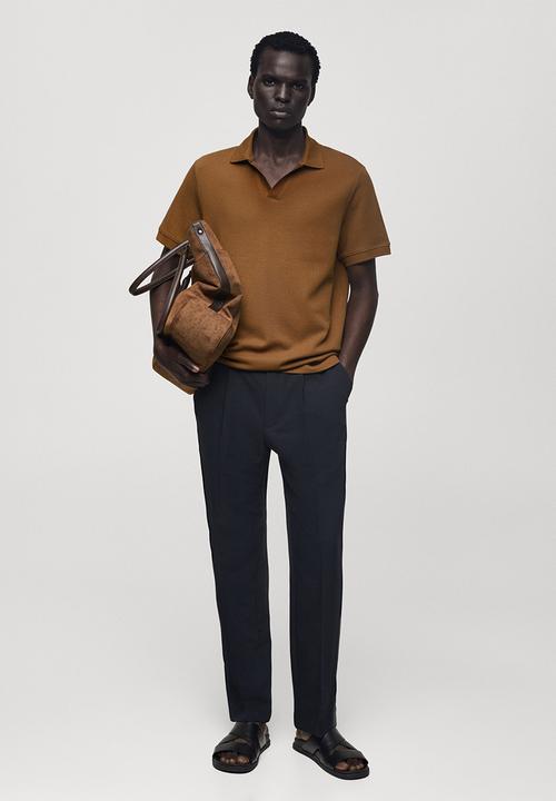 MANGO - POLO SHIRT CANU - Medium Brown