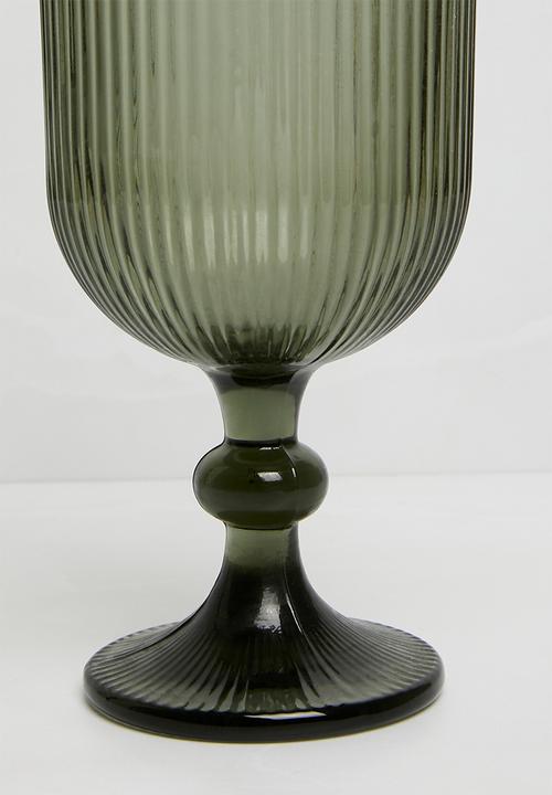 Sixth Floor - Stripe wine glass - grey